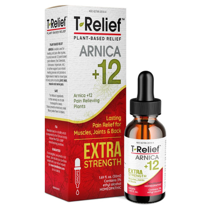 MediNatura T-Relief Extra Strength Oral Drops Arnica +12 Fast-Acting Natural Relieving Actives for Back Neck Joint Muscle Hand & Foot Aches Pains & Soreness - 1.69 oz - dailyvitalstore
