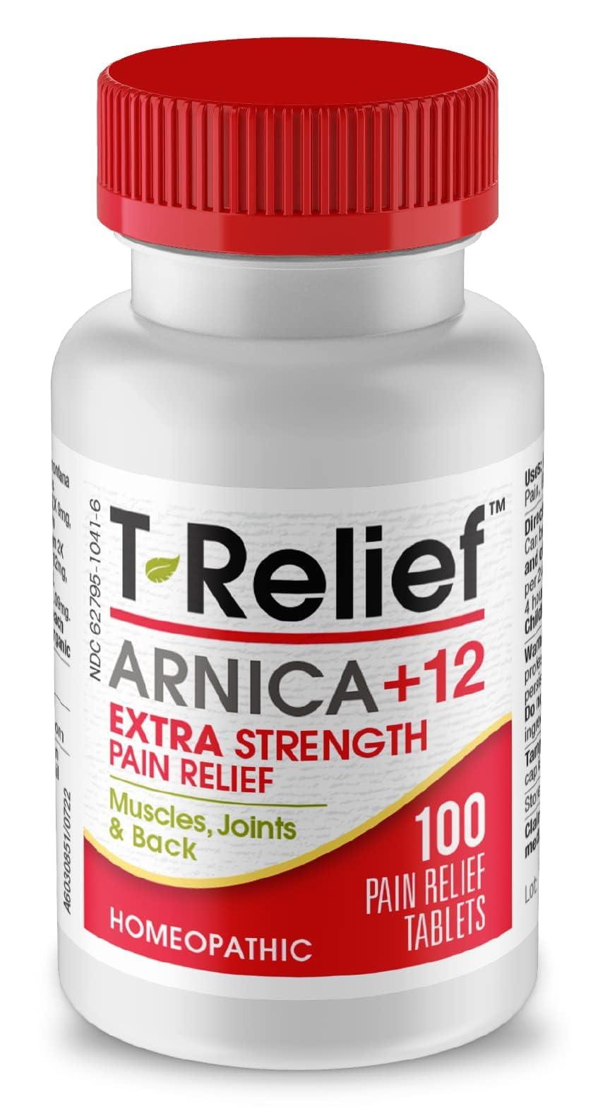 MediNatura T-Relief Extra Strength Pain Relief Arnica +12 Natural Relieving Actives for Back Pain Joint Soreness Muscle Aches & Stiffness, Whole Body Fast-Acting Relief for Women & Men - 100 Tablets - dailyvitalstore