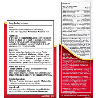 MediNatura T-Relief Extra Strength Pain Relief Arnica +12 Plant-Based Pain Relievers 100ct Tablets T-Relief Extra Strength Pain Relief 3oz Cream Bundle - dailyvitalstore