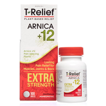 MediNatura T-Relief Extra Strength Pain Relief Arnica +12 Plant-Based Pain Relievers 100ct Tablets T-Relief Extra Strength Pain Relief 3oz Cream Bundle - dailyvitalstore