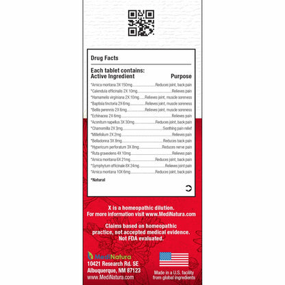 MediNatura T-Relief Pain - Arnica Medication for Naturally Soothing Body Aches - Supports Muscle, Joint & Back Relief - Chewable Tablets - Plant-Based Tablets - Non-Addictive - 100 Count - 2 Pack - dailyvitalstore