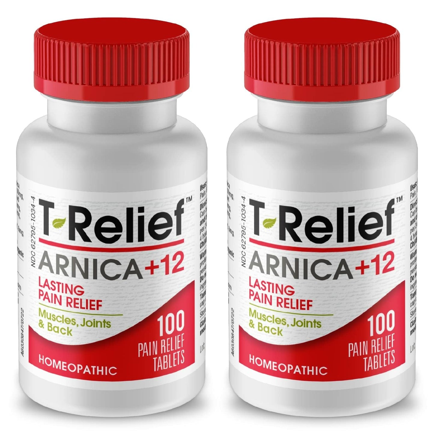 MediNatura T-Relief Pain - Arnica Medication for Naturally Soothing Body Aches - Supports Muscle, Joint & Back Relief - Chewable Tablets - Plant-Based Tablets - Non-Addictive - 100 Count - 2 Pack - dailyvitalstore