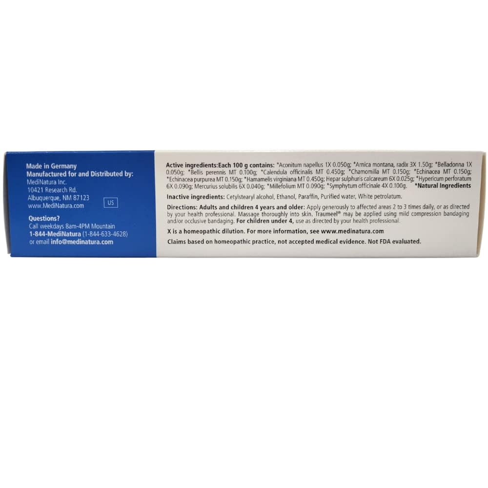 MediNatura Traumeel Ointment Topical Pain Relief for Muscle Joint Back Arthritis Injury or Exercise Related Pain & Soreness Arnica + 13 Active Ingredients - Made in Germany - 3.53 oz - dailyvitalstore