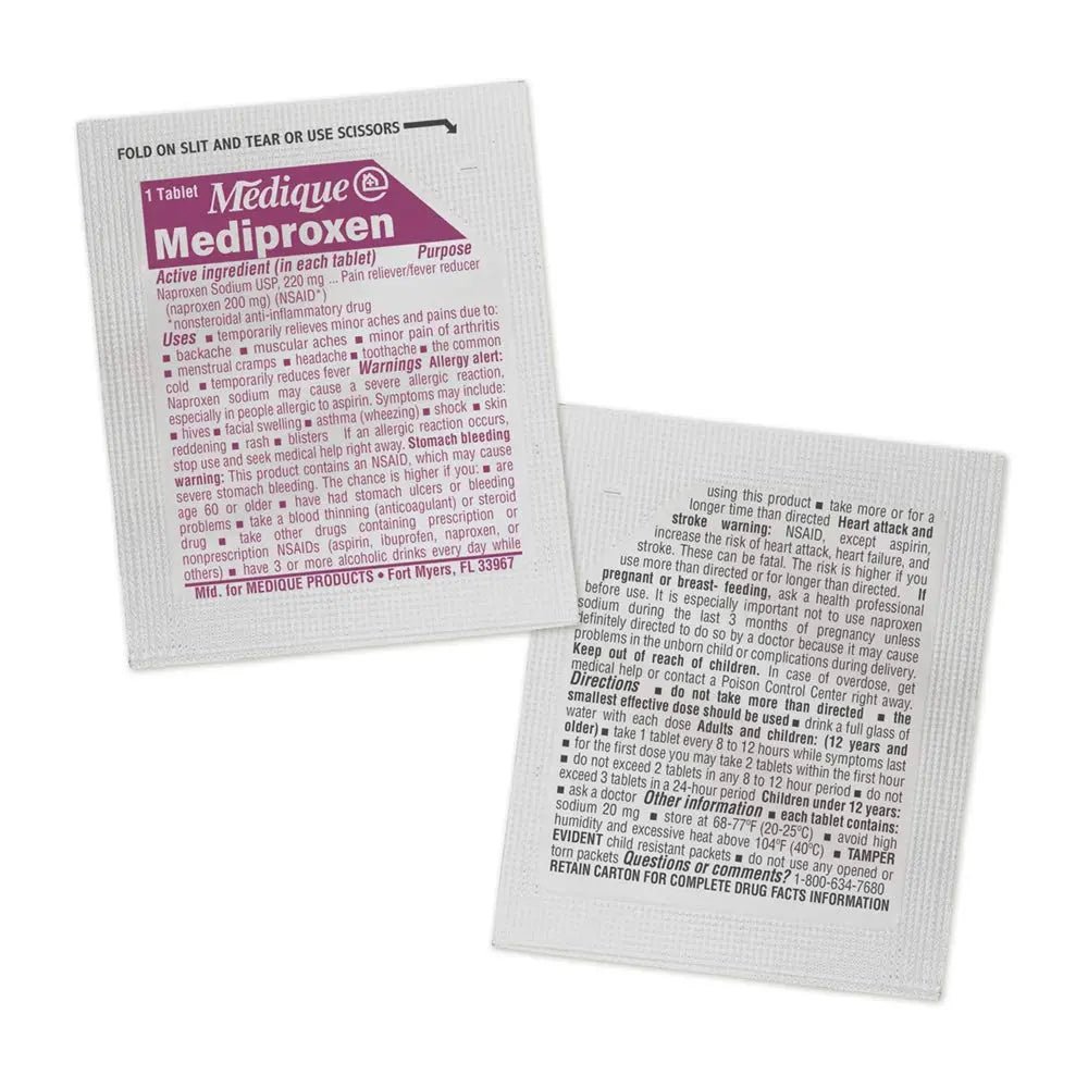 Medique @ Home Mediproxen Compare Active Ingredient to Aleve 50 x 1 (Child Resistant Packaging), White (73750) - dailyvitalstore