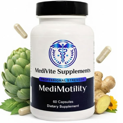 MediVite Supplements MediMotility 60ct – Physician-Approved Supplement for Healthy Gut Motility & Digestive Function – with Ginger Root & Artichoke Extract - dailyvitalstore