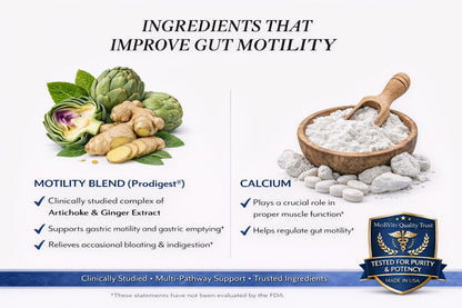 MediVite Supplements MediMotility 60ct – Physician-Approved Supplement for Healthy Gut Motility & Digestive Function – with Ginger Root & Artichoke Extract - dailyvitalstore