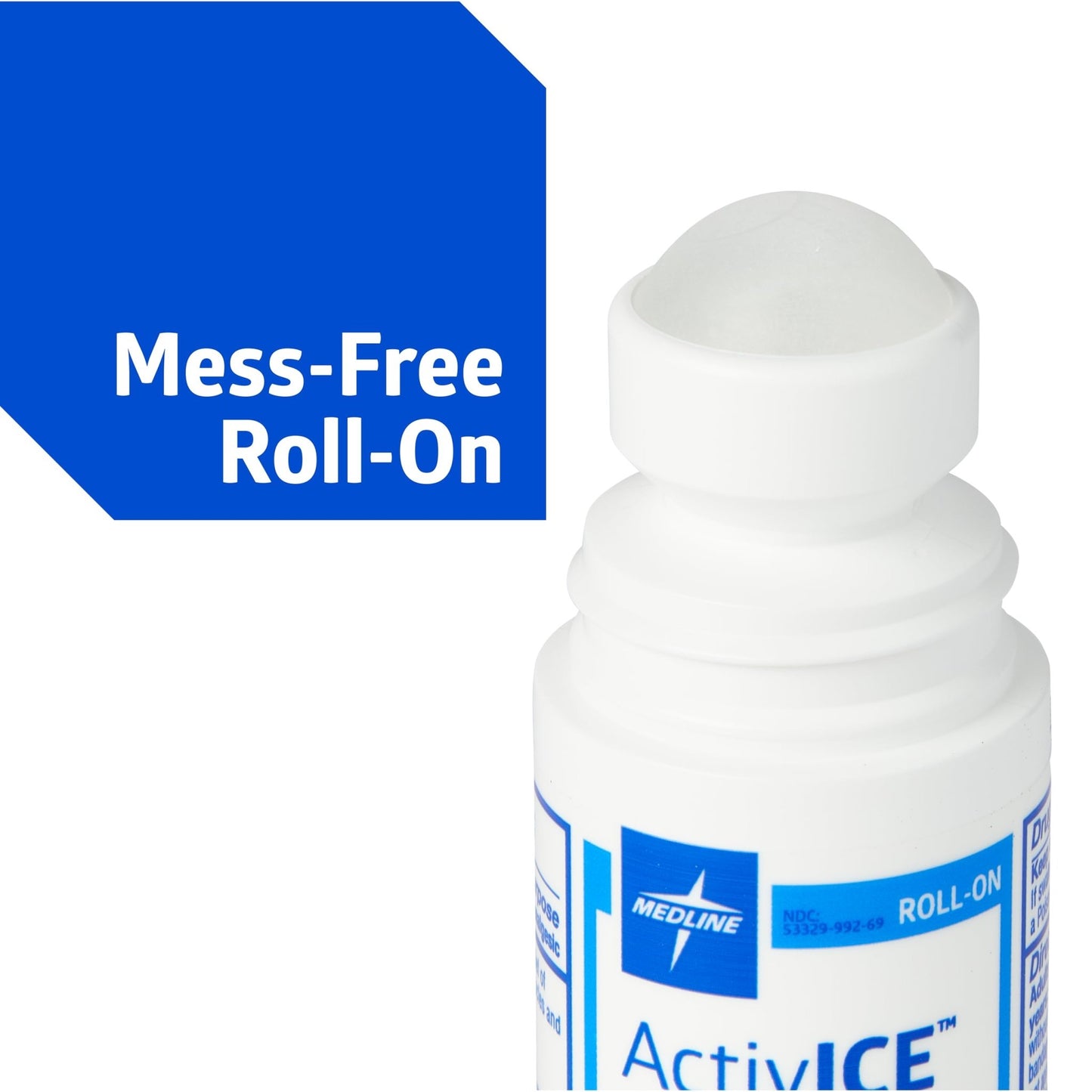 Medline ActivICE Roll-On Cooling Gel, Topical Pain Relief for Arthritis, Joint, Muscle, Back & Body Aches & Pain, 3 oz (3 Count) - dailyvitalstore