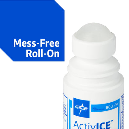 Medline ActivICE Roll-On Cooling Gel, Topical Pain Relief for Arthritis, Joint, Muscle, Back & Body Aches & Pain, 3 oz (3 Count) - dailyvitalstore