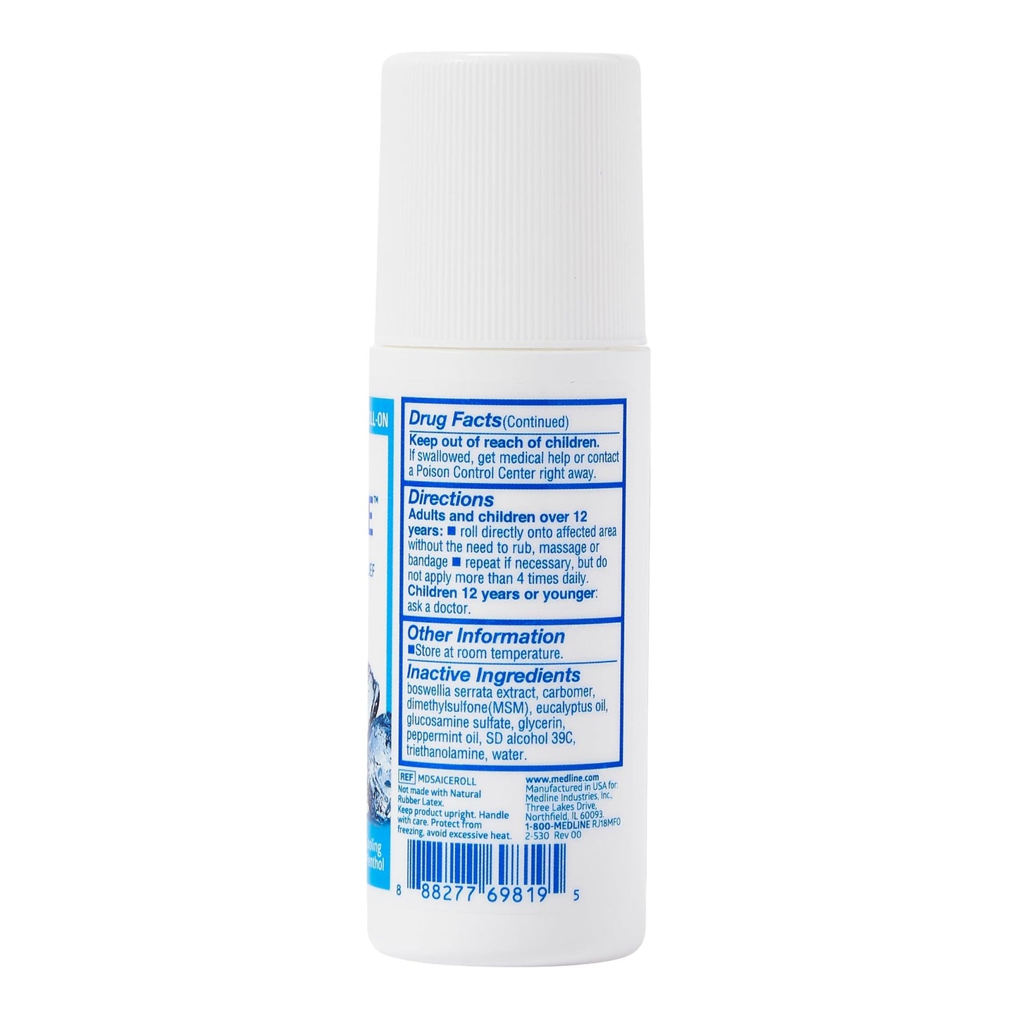 Medline ActivICE Roll-On Cooling Gel, Topical Pain Relief for Arthritis, Joint, Muscle, Back & Body Aches & Pain, 3 oz (3 Count) - dailyvitalstore