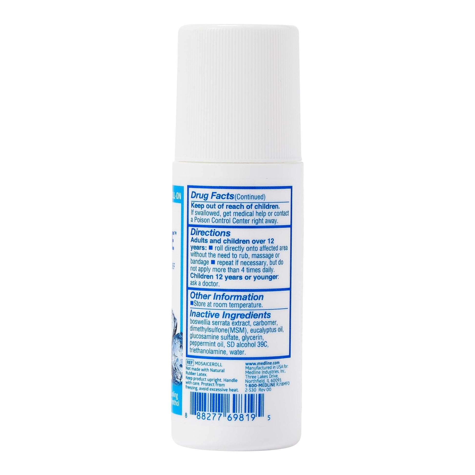 Medline ActivICE Roll-On Cooling Gel, Topical Pain Relief for Arthritis, Joint, Muscle, Back & Body Aches & Pain, 3 oz (3 Count) - dailyvitalstore