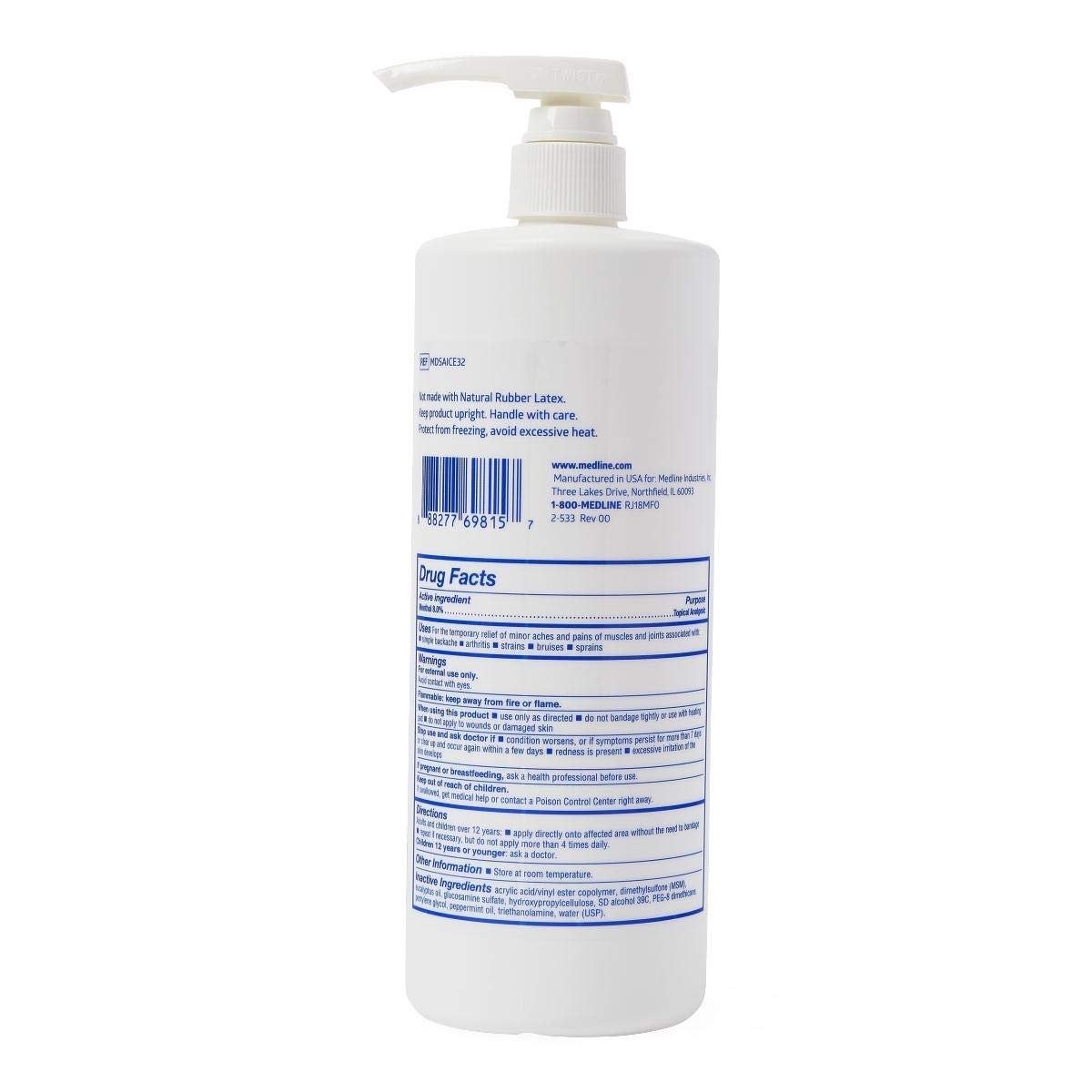 Medline ActivICE Topical Pain Reliever 32 oz - dailyvitalstore