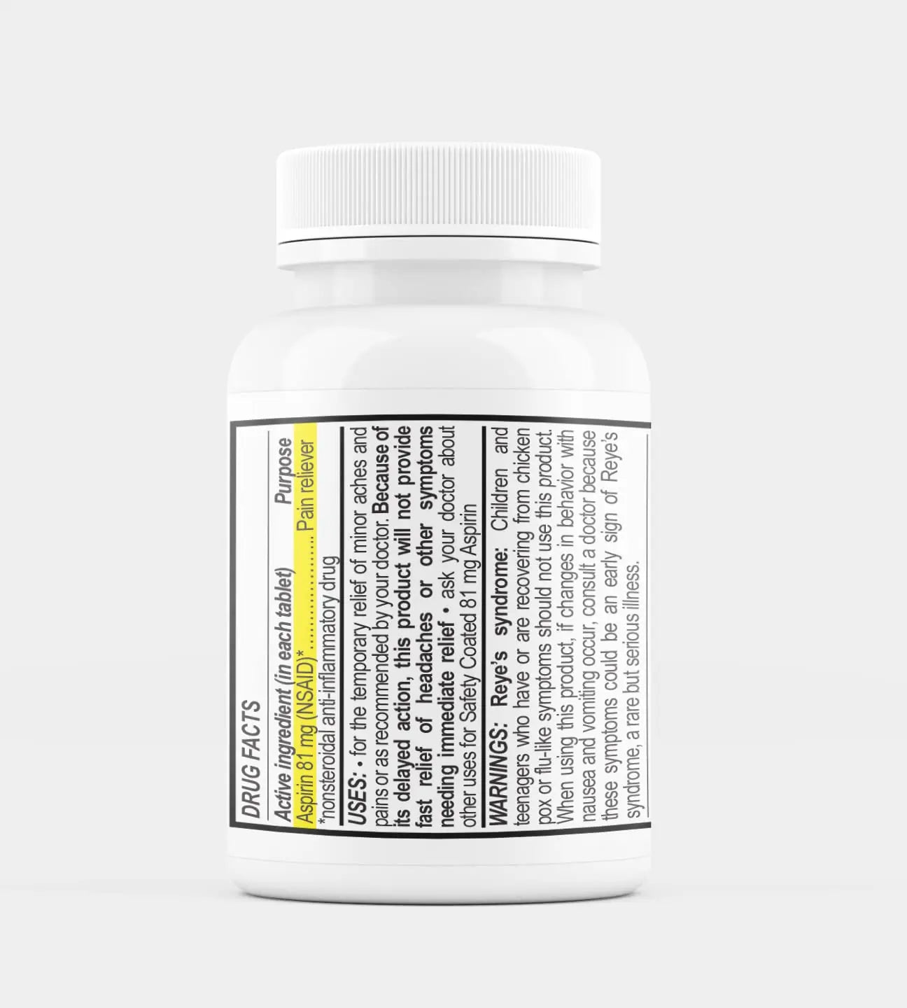 MedPlus Low Dose Aspirin 81 mg - 500 Tablets | Enteric Coated | Pain Reliever for Minor Aches and Pains, Fever Reducer - Made in USA - dailyvitalstore