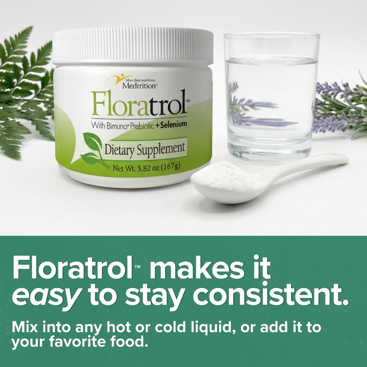 Medtrition Floratrol™ Prebiotic Fiber Powder for Digestive Health – Bimuno® GOS Prebiotic + Selenium – Supports Gut Health & Regularity – Dissolves Clear and Fast, - dailyvitalstore