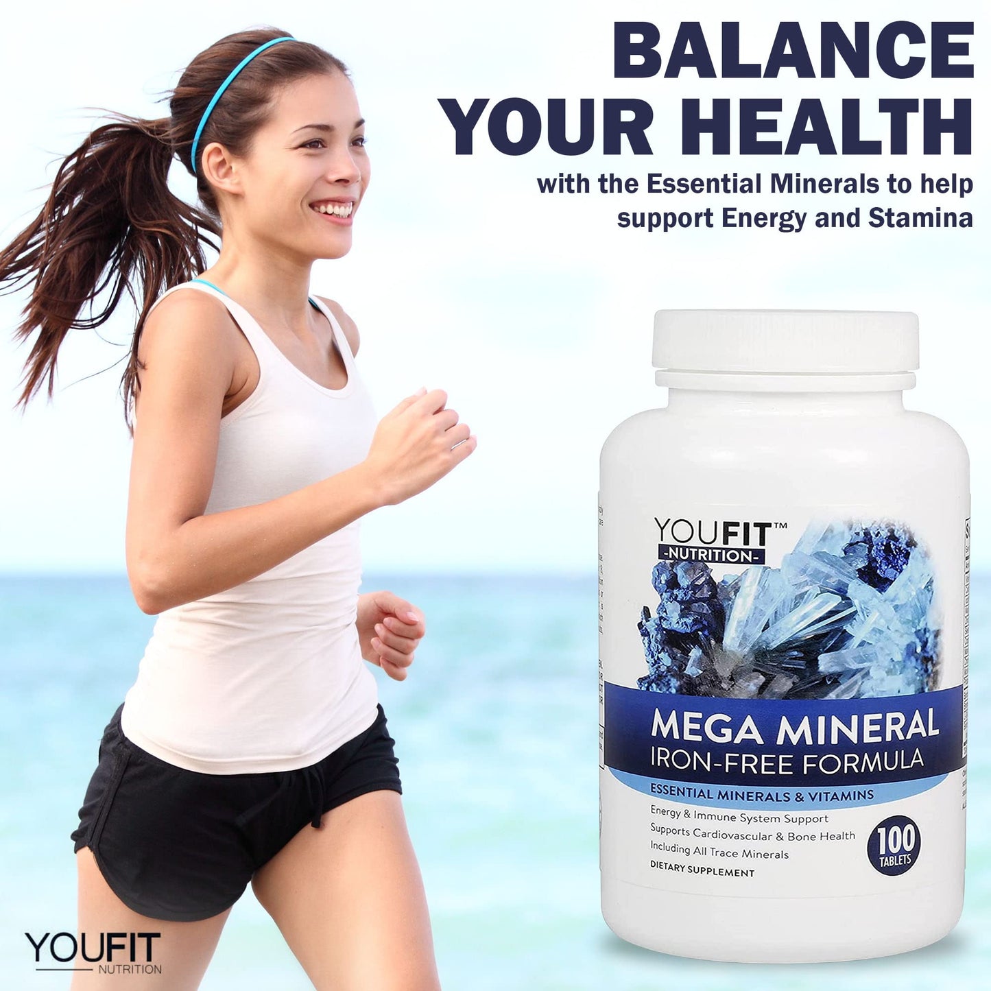 Mega Minerals Supplement by Youfit Nutrition | Trace Minerals | Premium Formula with Source of Minerals and Immune Health Support | Iron Free | All in One - dailyvitalstore