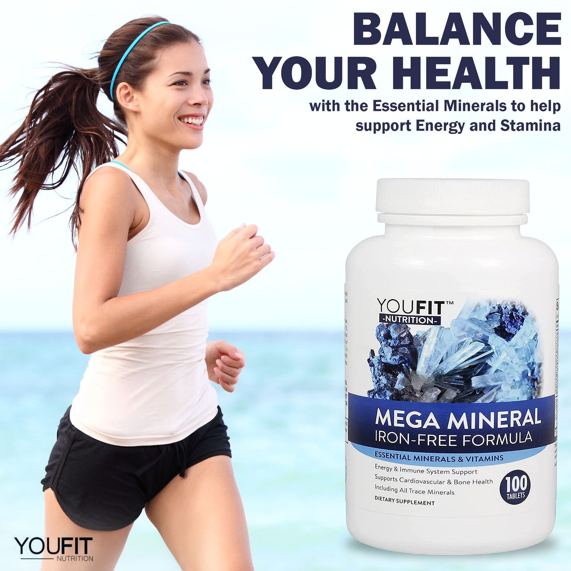 Mega Minerals Supplement by Youfit Nutrition | Trace Minerals | Premium Formula with Source of Minerals and Immune Health Support | Iron Free | All in One - dailyvitalstore