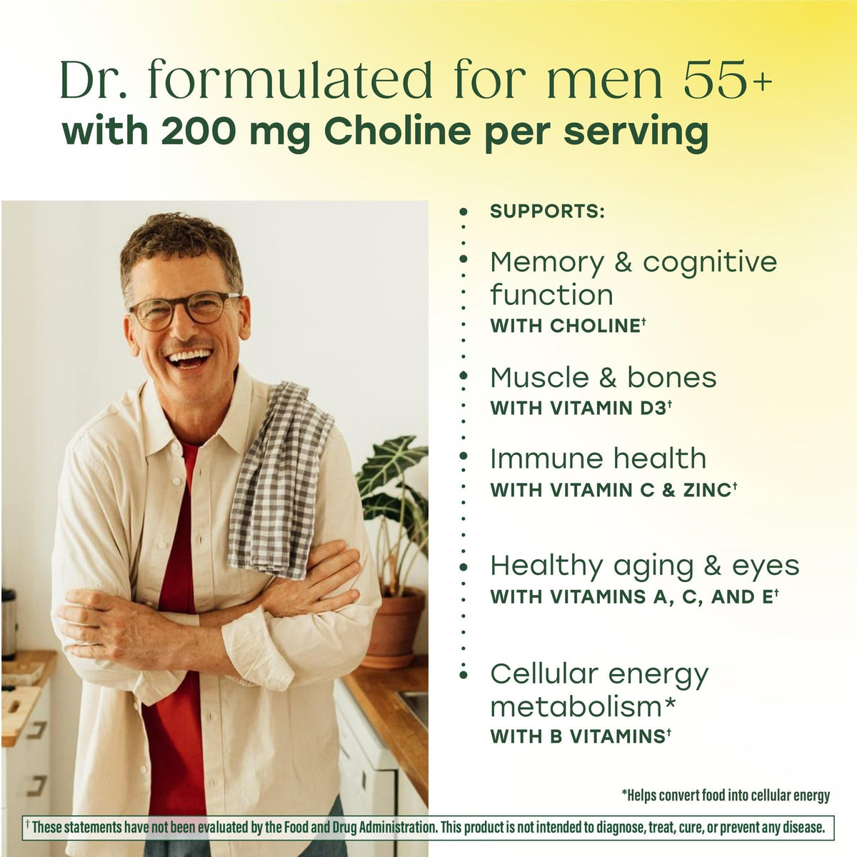 MegaFood Advanced Multivitamin for Men 55+, Mens Multivitamins 50 Plus, Methylated B12, Methyl folate, Choline, Vitamin D, Brain & Muscle Health, Immune Support, Vegetarian - 120 Tablets (60 Servings) - dailyvitalstore
