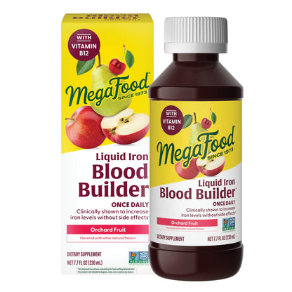 MegaFood Blood Builder Liquid Iron Supplement for Women, Men & Kids, Clinically Shown to Increase Iron Levels Without Constipation, - dailyvitalstore
