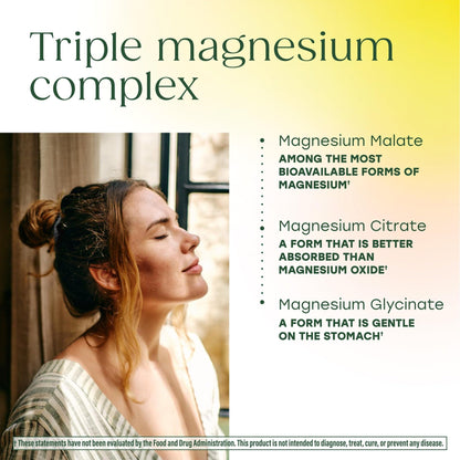 MegaFood Magnesium Glycinate, Citrate & Malate 300mg Supplement - Highly Absorbable Blend to Support Heart, Nerve Health & Relaxation, - dailyvitalstore