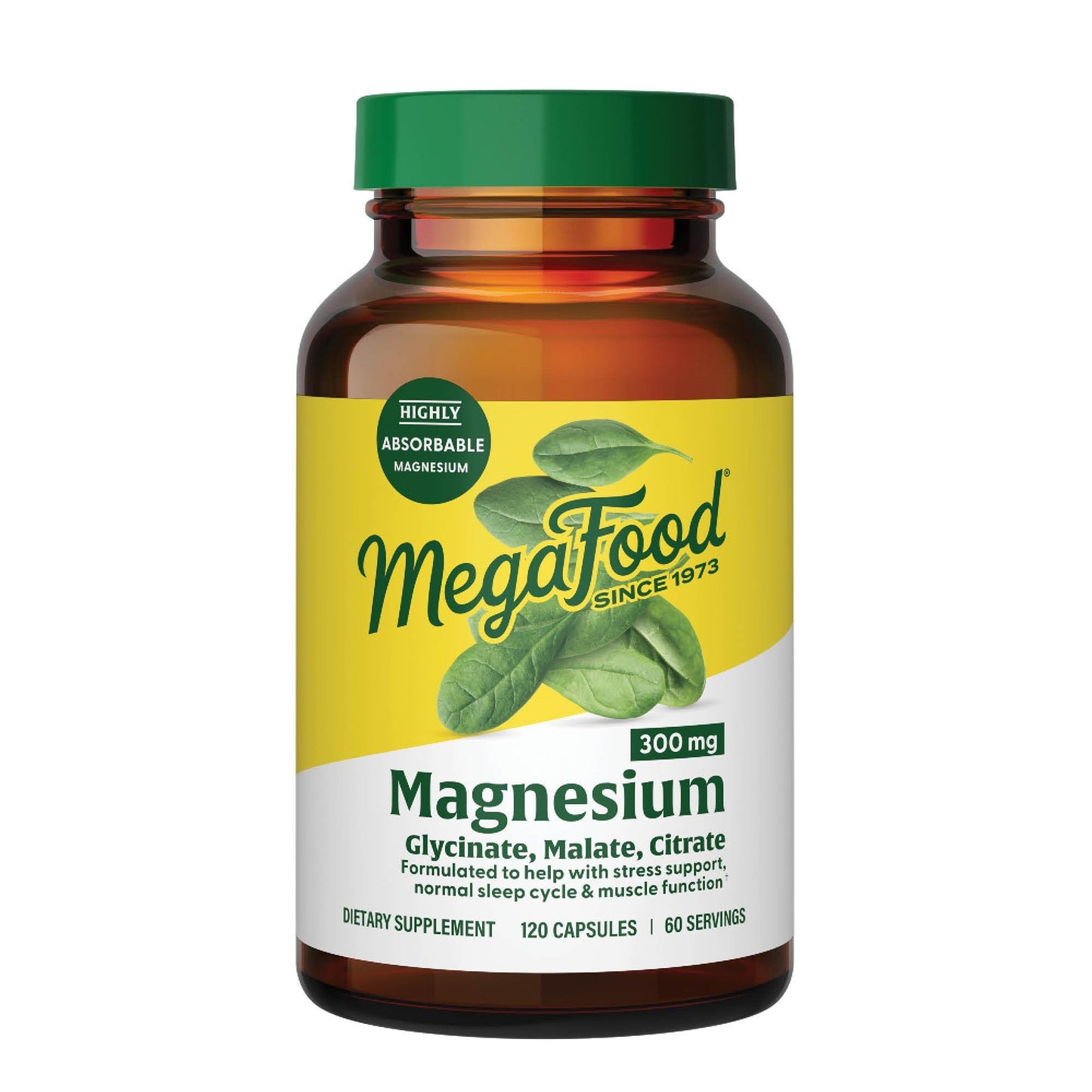 MegaFood Magnesium Glycinate, Citrate & Malate 300mg Supplement - Highly Absorbable Blend to Support Heart, Nerve Health & Relaxation, - dailyvitalstore