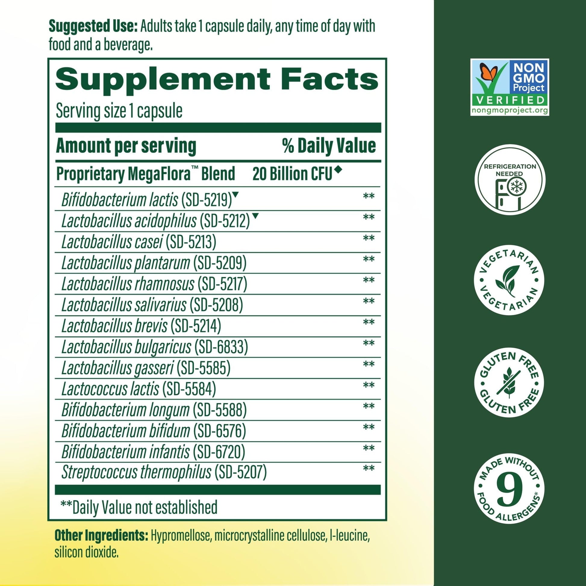 MegaFood MegaFlora Probiotic - Probiotics for Women Digestive Health - Immune Support Supplement - 20 Billion CFU - 14 Strains - Non-GMO - dailyvitalstore