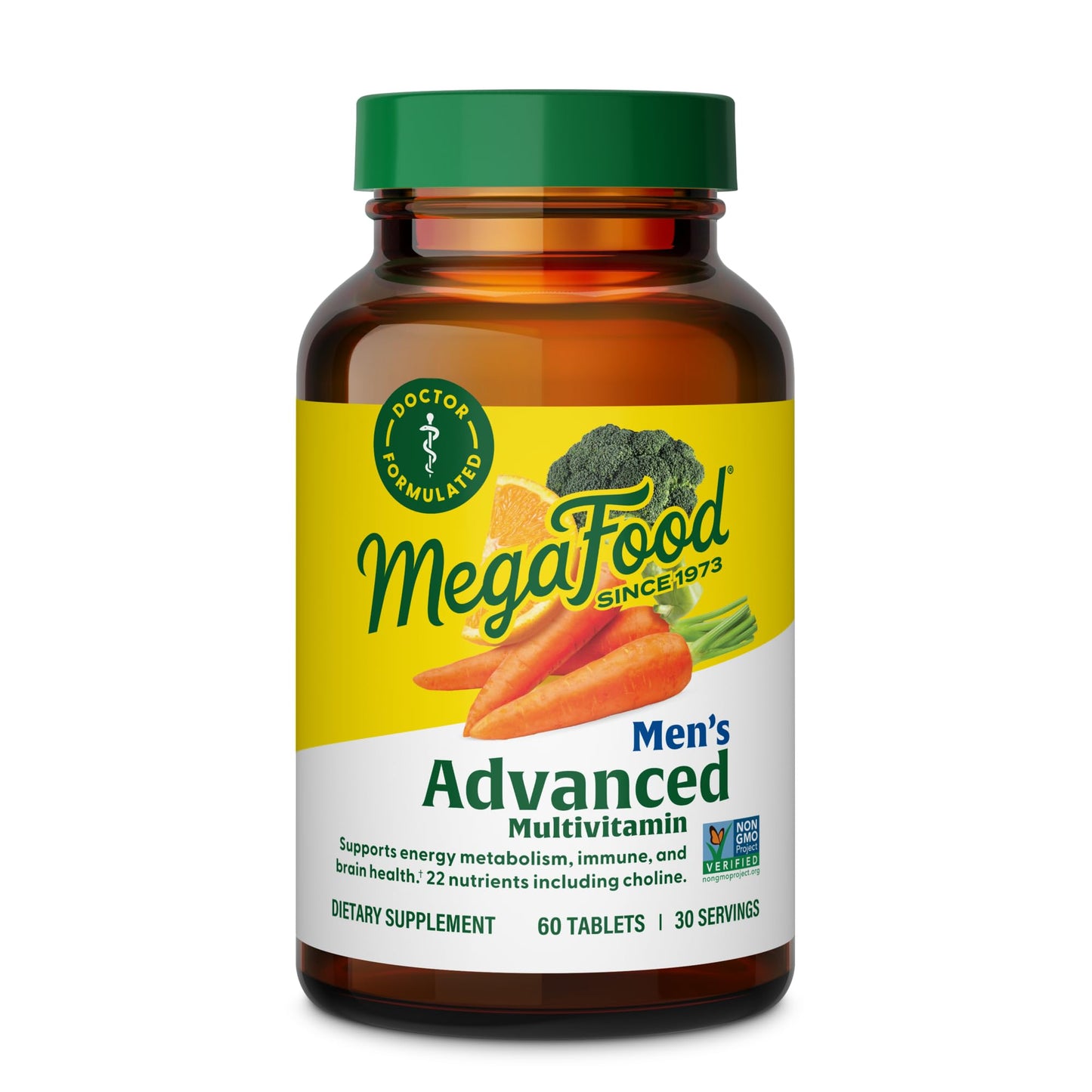 MegaFood Men's Advanced Multivitamin for Men - Doctor -Formulated - Choline, Vitamin B12, Vitamin D, Vitamin C & Zinc - Brain Health & Immune Support - dailyvitalstore