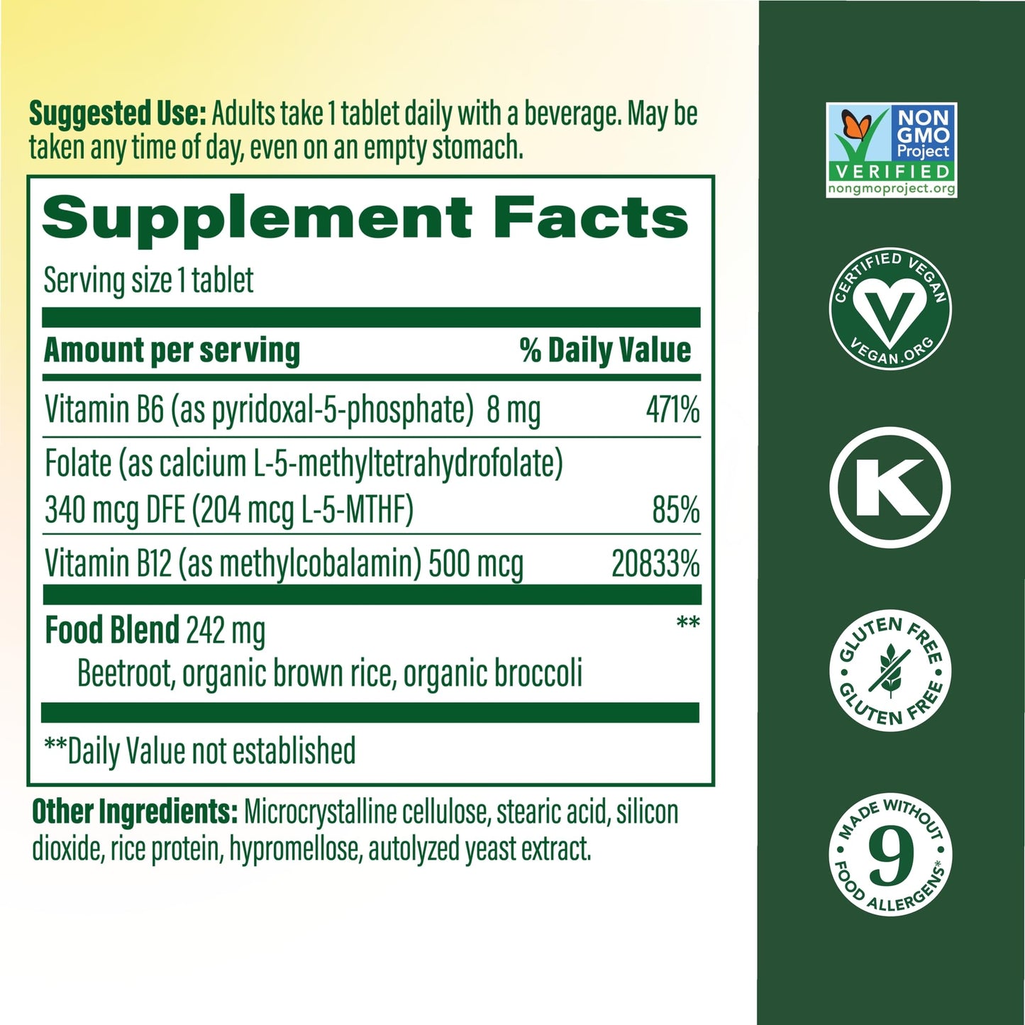 MegaFood Methyl B12 - Vegan - Includes Methyl Folate, Vitamin B12 & B6 - Supports Cellular Energy Production, Nervous System Health - dailyvitalstore