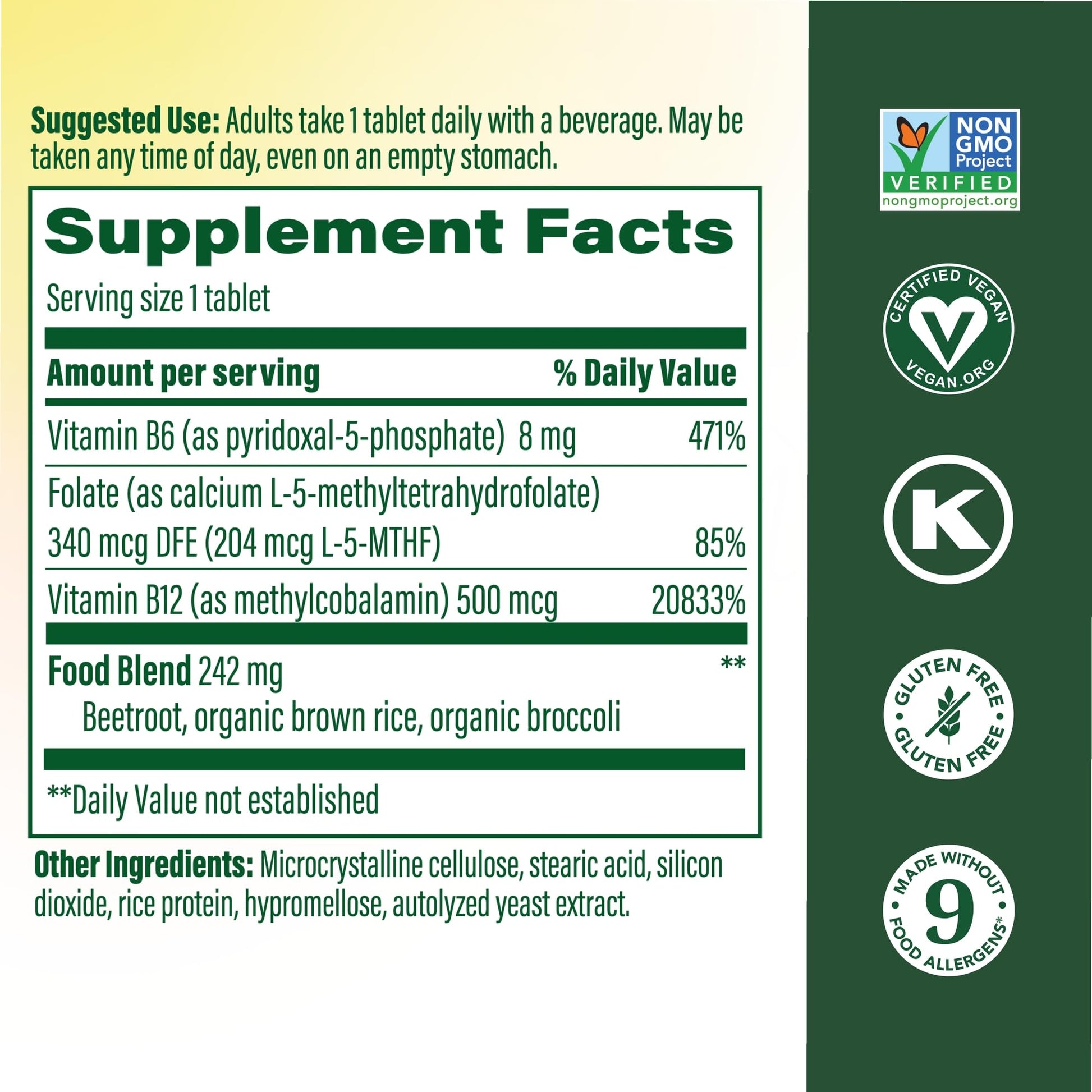 MegaFood Methyl B12 - Vegan - Includes Methyl Folate, Vitamin B12 & B6 - Supports Cellular Energy Production, Nervous System Health - dailyvitalstore