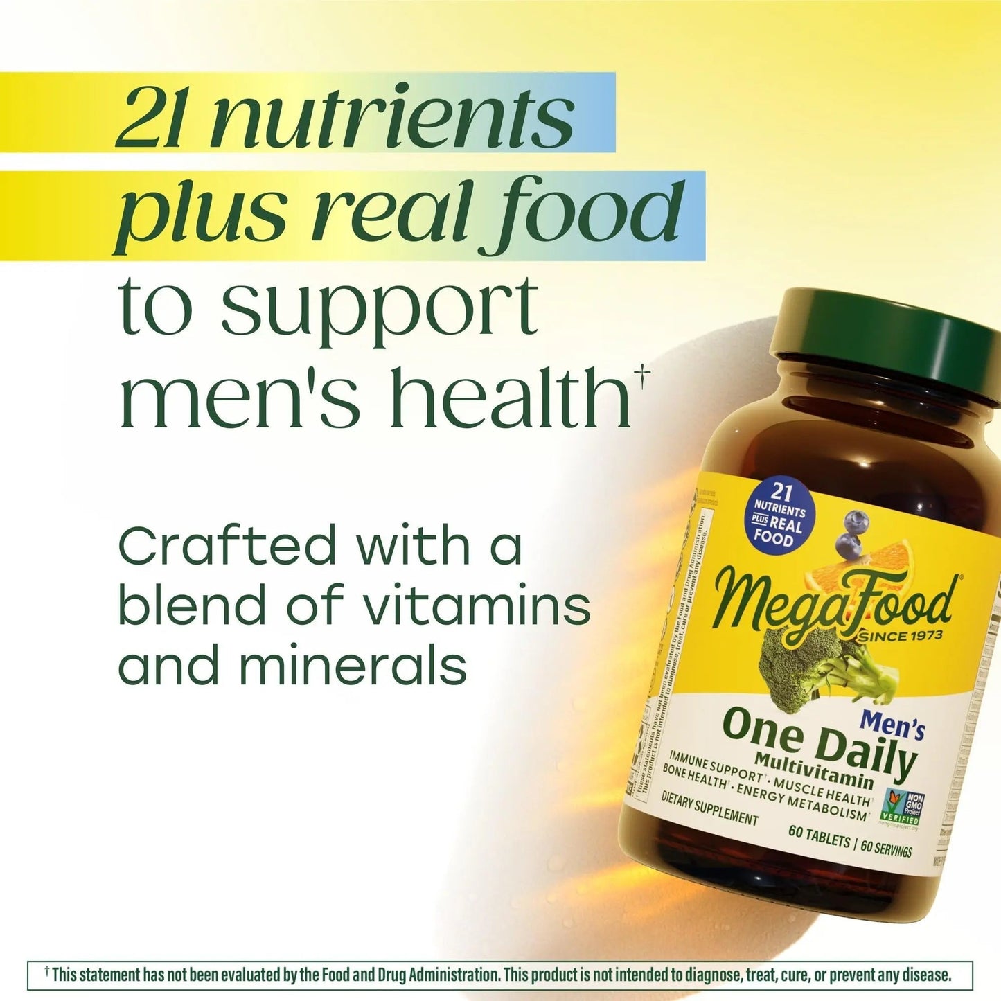 MegaFood One Daily Mens Multivitamins - Multivitamin for Men - Vitamin C, Vitamin D3 & Vitamin B12 - Muscle, Energy Metabolism & Immune Support - dailyvitalstore