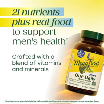 MegaFood One Daily Mens Multivitamins - Multivitamin for Men - Vitamin C, Vitamin D3 & Vitamin B12 - Muscle, Energy Metabolism & Immune Support - dailyvitalstore