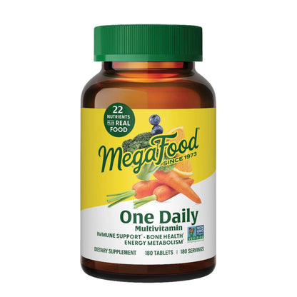 MegaFood One Daily Multivitamin for Women and Men, Immune Support Supplement with Real Food, Vitamin C & Vitamin B, Bone Health - dailyvitalstore