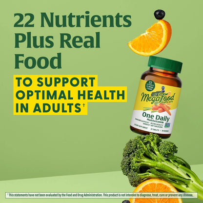 MegaFood One Daily Multivitamin for Women and Men, Immune Support Supplement with Real Food, Vitamin C & Vitamin B, Bone Health - dailyvitalstore