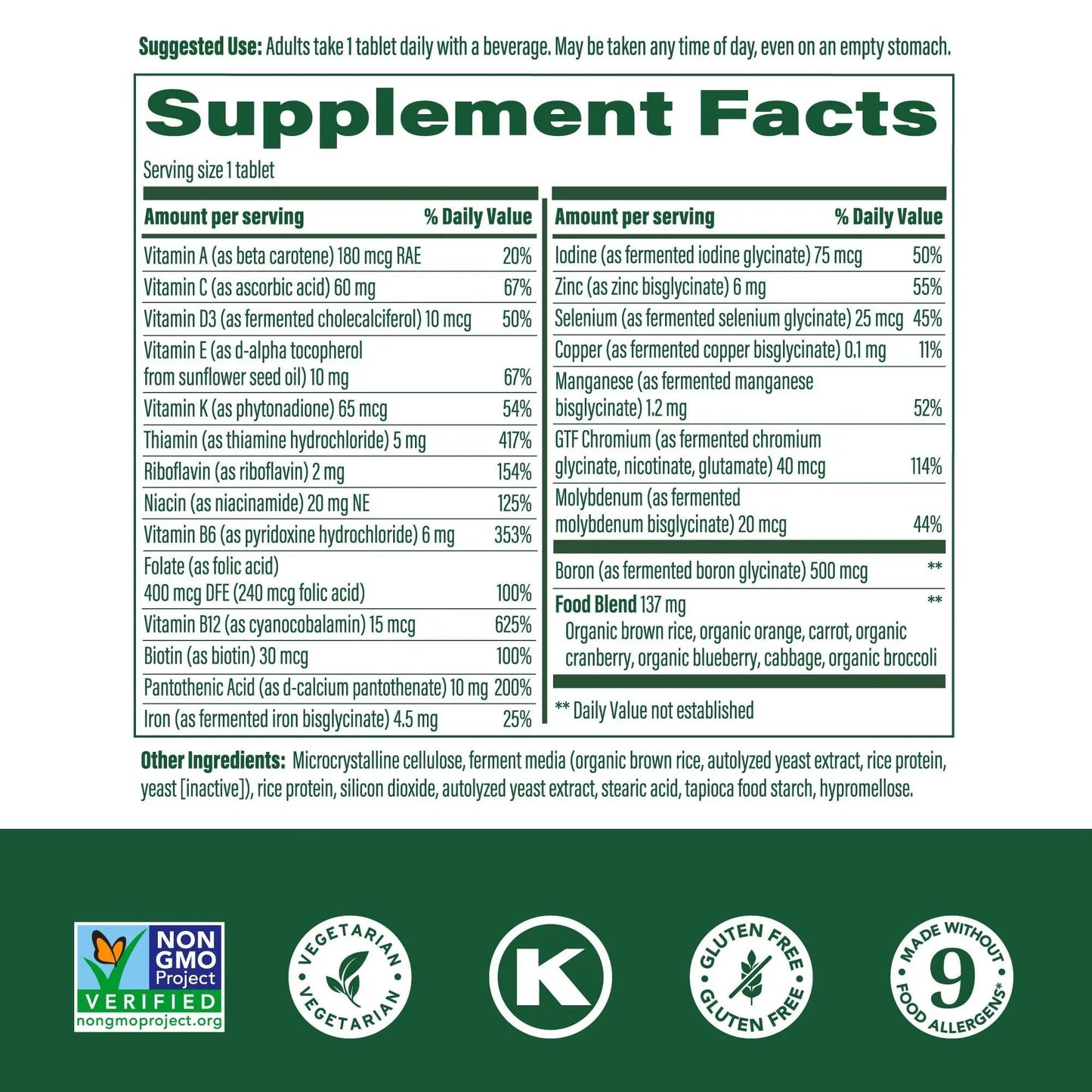 MegaFood One Daily Multivitamin for Women and Men, Immune Support Supplement with Real Food, Vitamin C & Vitamin B, Bone Health, Cellular Energy Metabolism, Vegetarian - dailyvitalstore