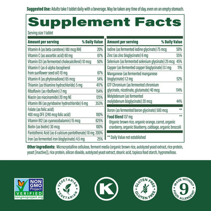 MegaFood One Daily Multivitamin for Women and Men, Immune Support Supplement with Real Food, Vitamin C & Vitamin B, Bone Health, Cellular Energy Metabolism, Vegetarian - dailyvitalstore