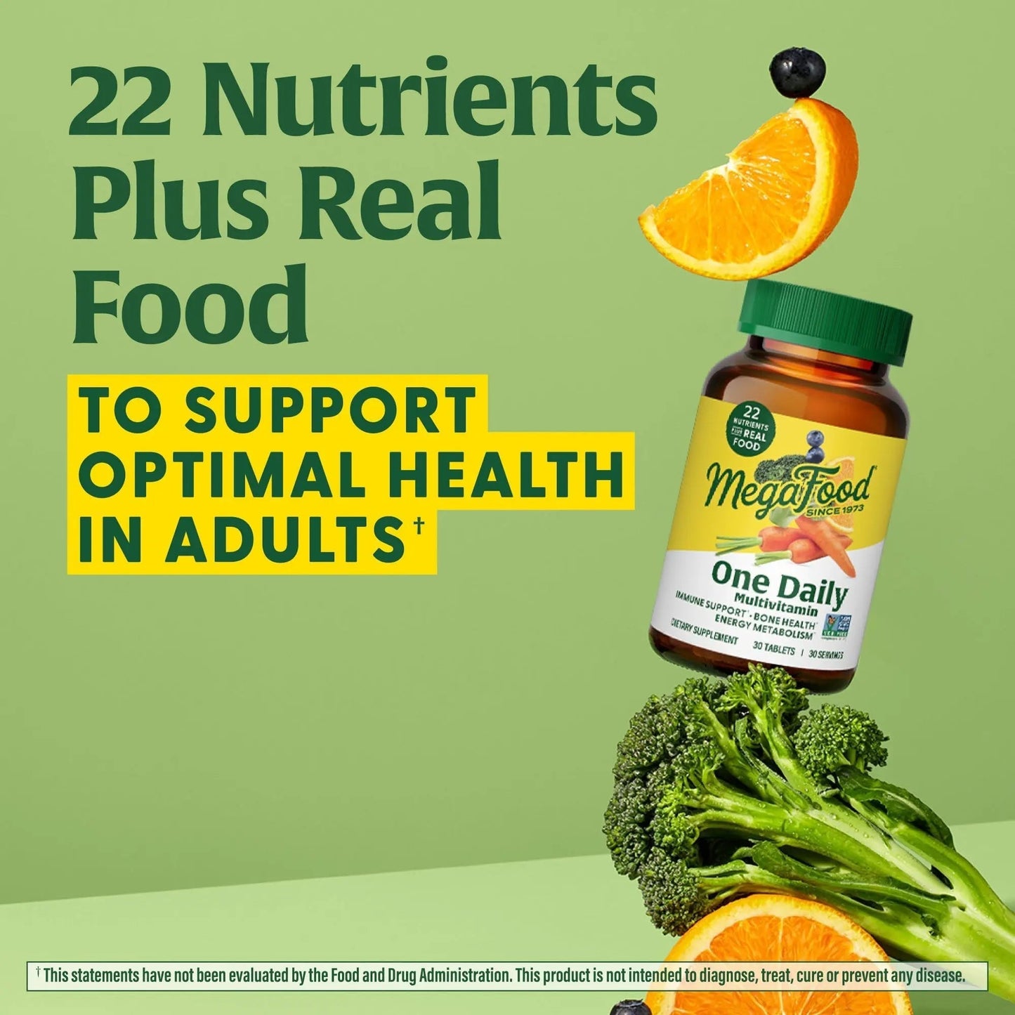MegaFood One Daily Multivitamin for Women and Men, Immune Support Supplement with Real Food, Vitamin C & Vitamin B, Bone Health, Cellular Energy Metabolism, Vegetarian - dailyvitalstore