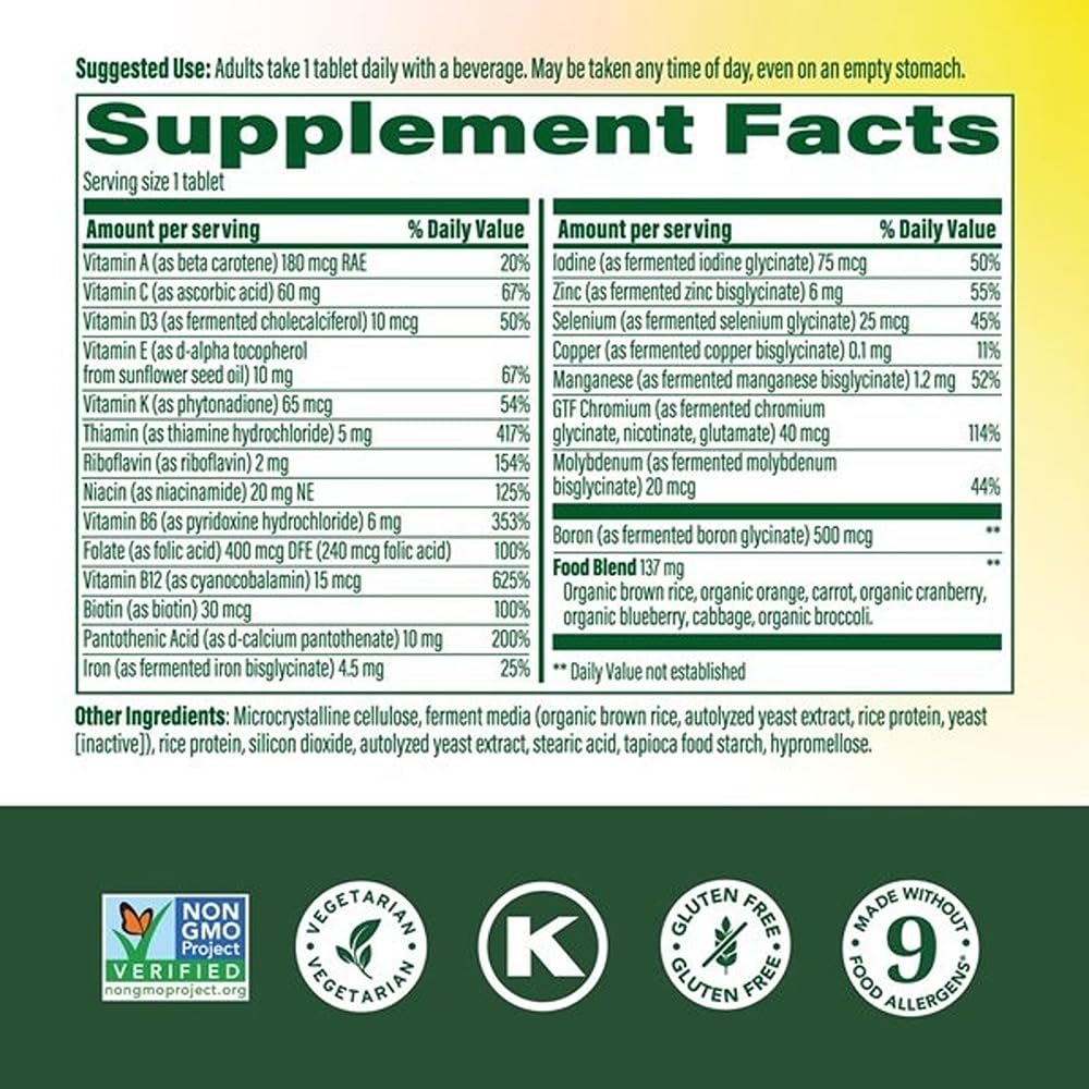 MegaFood One Daily Multivitamin for Women and Men, Immune Support Supplement with Real Food, Vitamin C & Vitamin B, Bone Health, Cellular Energy Metabolism, Vegetarian, Non-GMO, 90 Tablets - dailyvitalstore