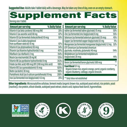 MegaFood One Daily Multivitamin for Women and Men, Immune Support Supplement with Real Food, Vitamin C & Vitamin B, Bone Health, Cellular Energy Metabolism, Vegetarian, Non-GMO, 90 Tablets - dailyvitalstore