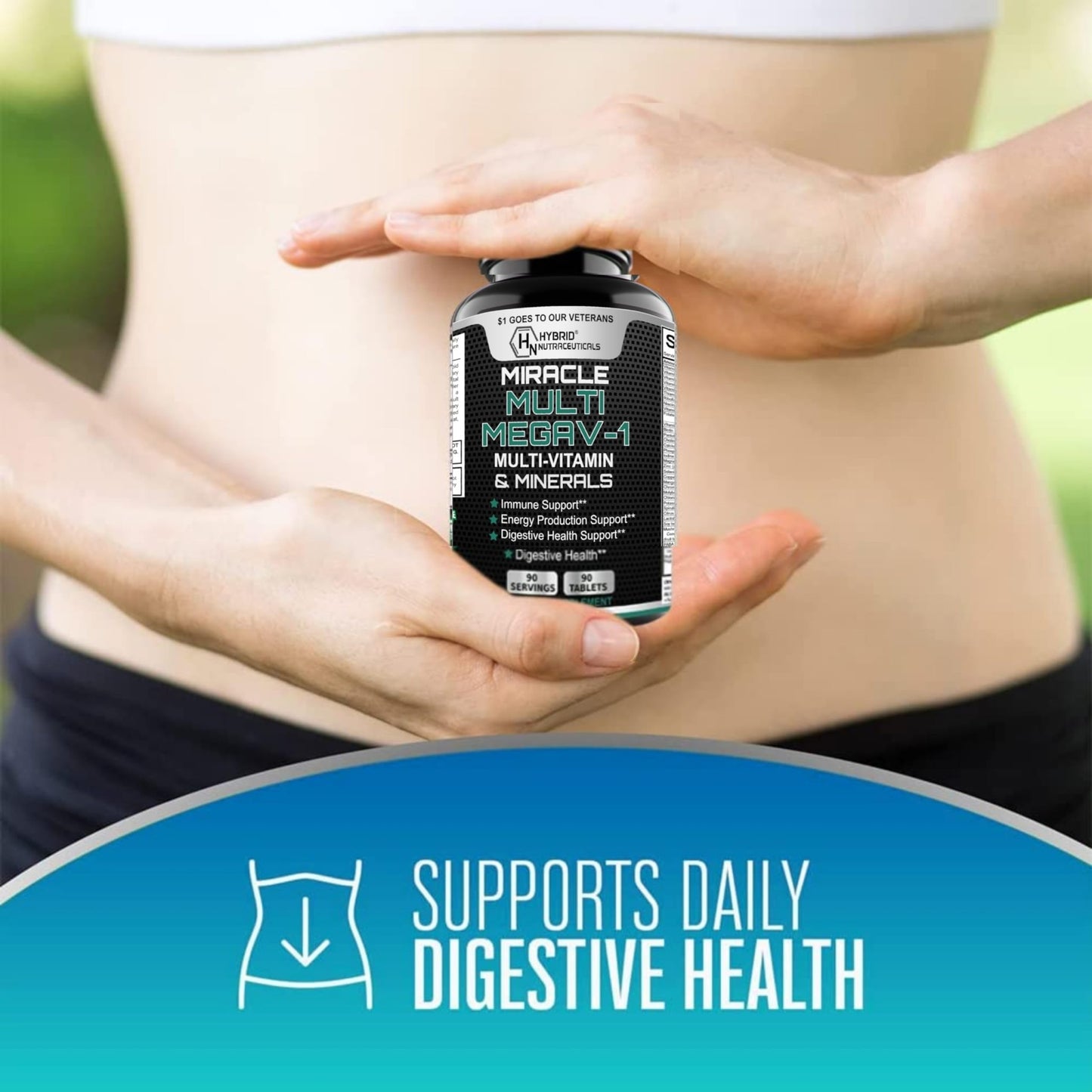 MEGAV-1 Multi-Vitamin, Superfood & Minerals - Daily Multivitamin with Probiotics, Digestive Enzyme, Mushroom Complex for Heart Health, Immune Support, Energy & Stamina - 90 Tablets - dailyvitalstore