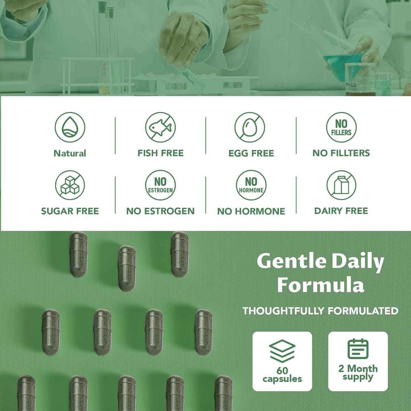 MEGNETA Body Deodorizing Supplement, Natural Internal Odor Control Pills for Men & Women, Chlorophyll Capsules for Skin, Breath and Gut Health (60 Capsules) - dailyvitalstore