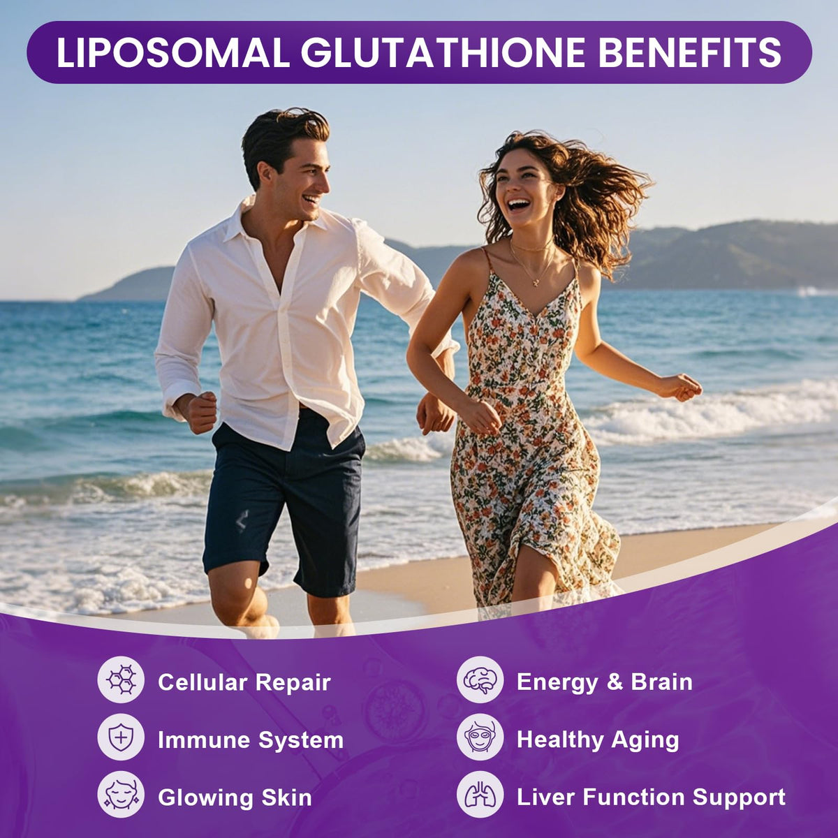 MEGNETA Liposomal Glutathione Supplement – 500mg Glutathione with PQQ, CoQ10 & Vitamin C – High Absorption Antioxidant for Immune & Energy Support – Grape Flavor, 30 Pouch - dailyvitalstore