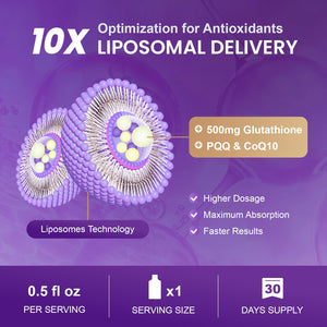 MEGNETA Liposomal Glutathione Supplement – 500mg Glutathione with PQQ, CoQ10 & Vitamin C – High Absorption Antioxidant for Immune & Energy Support – Grape Flavor, 30 Pouch - dailyvitalstore