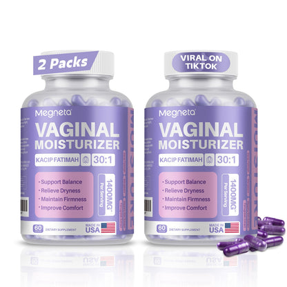 MEGNETA Vaginal Moisturizer, Kacip Fatimah 1,000mg & Manjakni 200mg for Female Health, Slippery Elm for Women, Vegan, 120 Capsules - dailyvitalstore