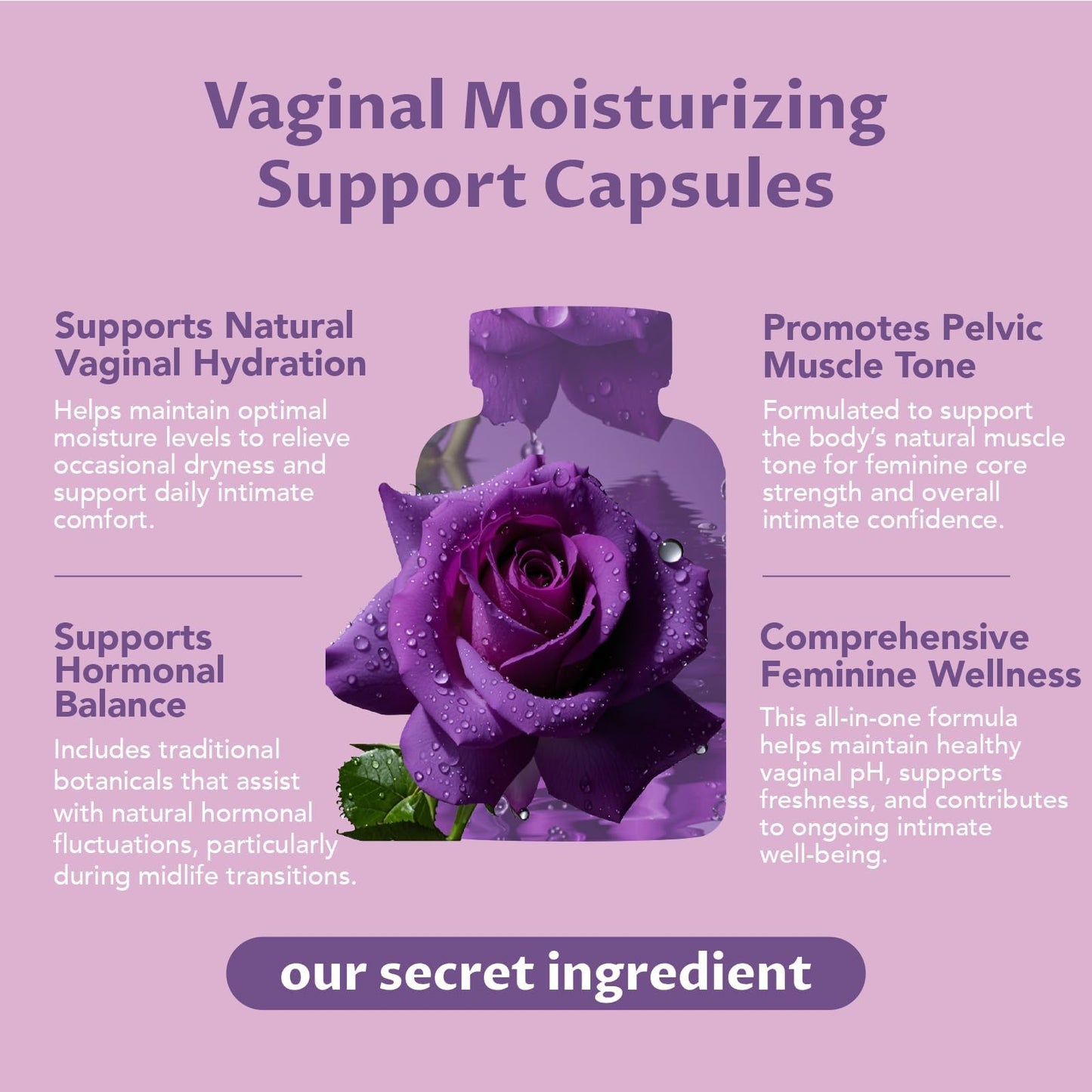 MEGNETA Vaginal Moisturizer, Kacip Fatimah 1,000mg & Manjakni 200mg for Female Health, Slippery Elm for Women, Vegan, 120 Capsules - dailyvitalstore