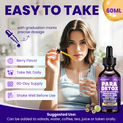 MEGNETA Wormwood Black Walnut Clove Cleanse for Humans- Herbal Gut Cleanse & Digestive Support with Garlic, - dailyvitalstore