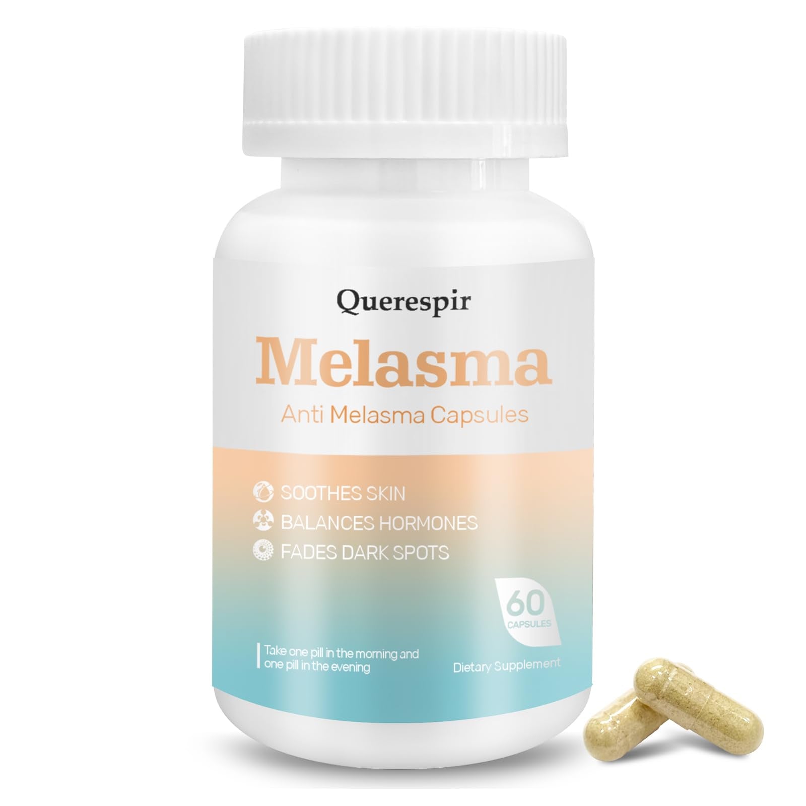 Melanina Anti-Melasma Capsule, Melasma Dark Spot Remover, Melanin Supplement, Spots Remover for Face & Body, Vitamin C & Turmeric Extract, Brightens & Even Skin Tone - 60 Capsules - dailyvitalstore