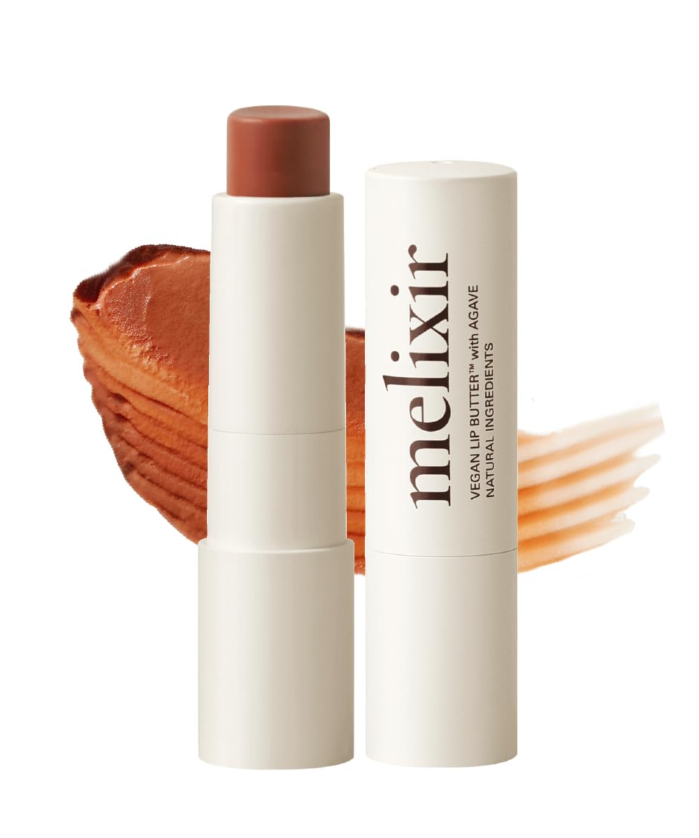 Melixir Vegan Lip Butter (12 Colors), Hydrating Tinted Lip Balm Stick, Bee-Free, Petrolatum-Free, Plant-Based, Moisturizes Dry & Chapped Lips With Shea Butter, Sheer, Natural Finish - 12 Caramel - dailyvitalstore