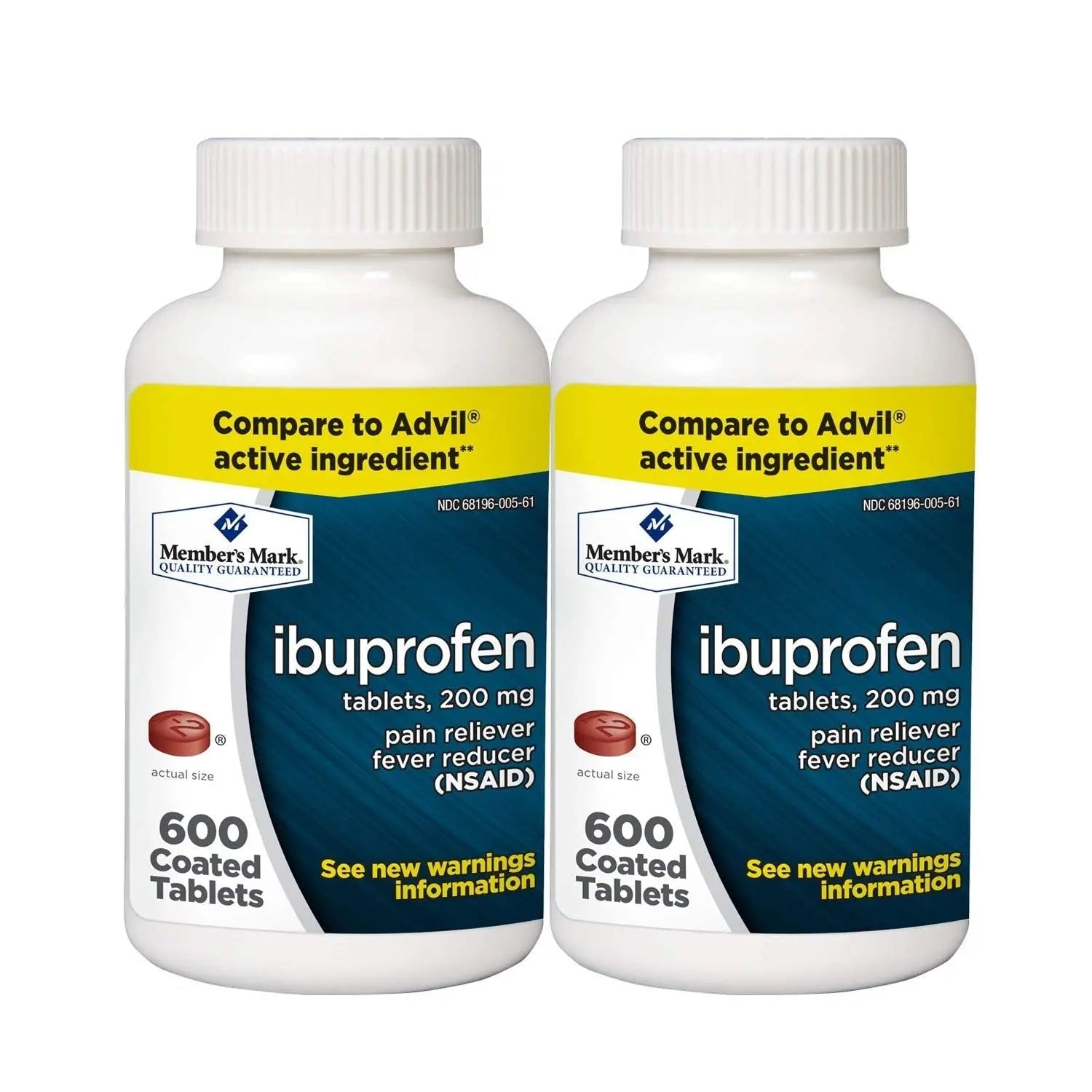 Member's Mark 200 mg Ibuprofen (600 ct., 2 ct.) - dailyvitalstore