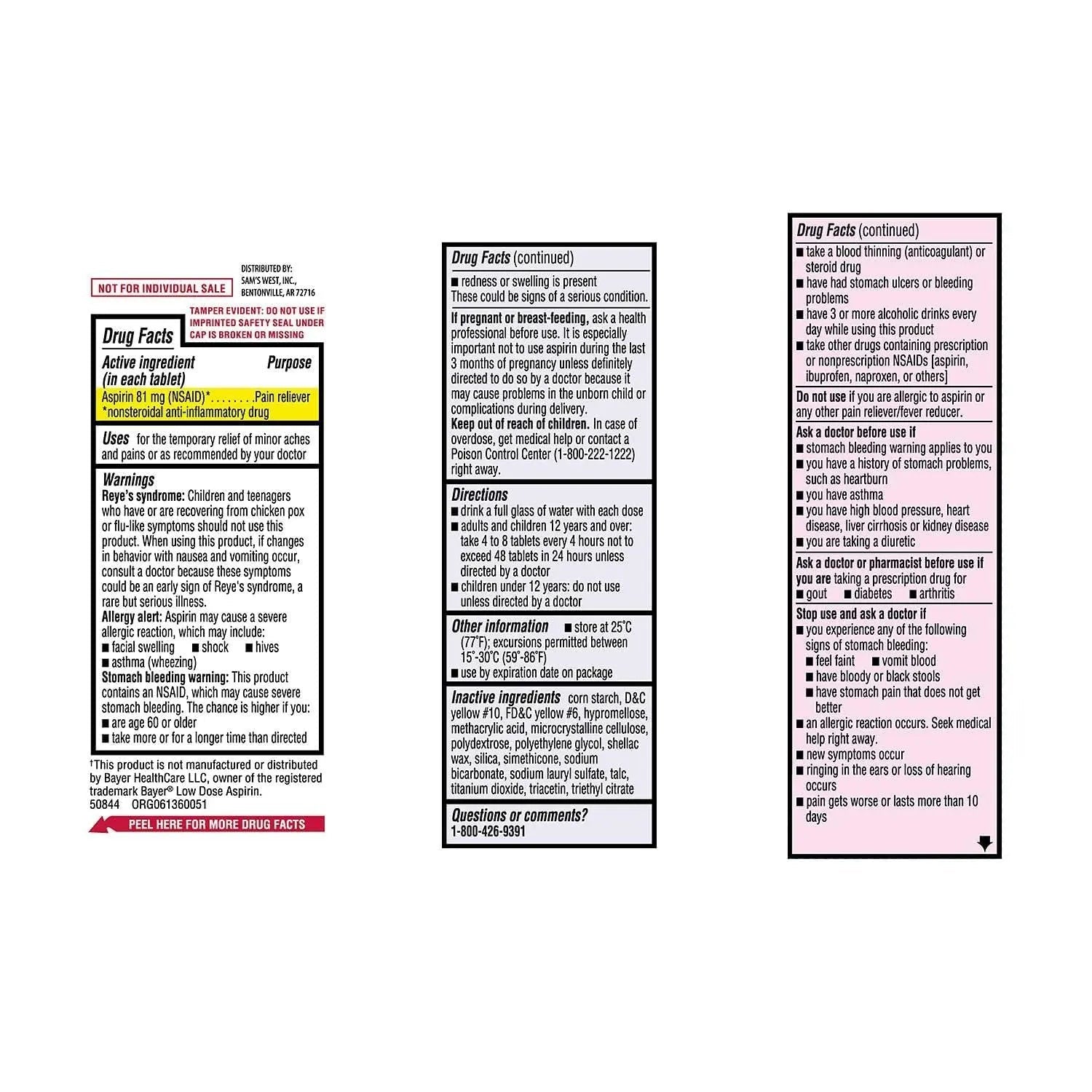Members Mark 81 mg Low Strength Aspirin (730 Count) - dailyvitalstore