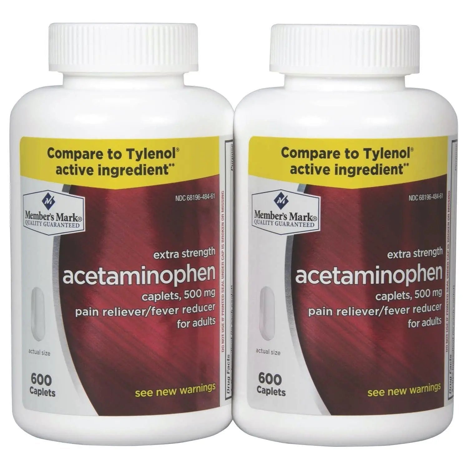 Members Mark Acetaminophen, 1200 Caplets, Pain Reliever, 500 mg - dailyvitalstore