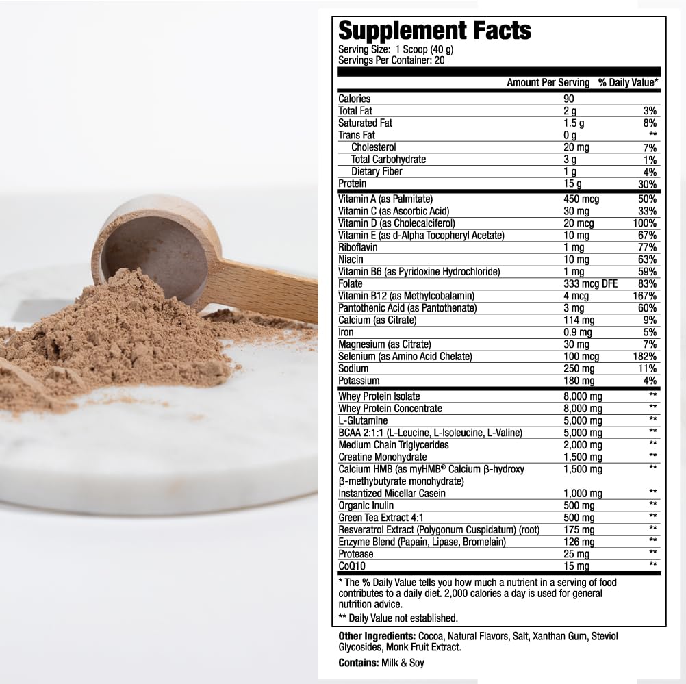 MEND Regenerate, Post Workout Recovery, Immune Support, and Sports Nutrition Supplement for Men and Women - Natural, Gluten Free, and Non-GMO - Cocoa Protein Powder, 20 Servings - dailyvitalstore