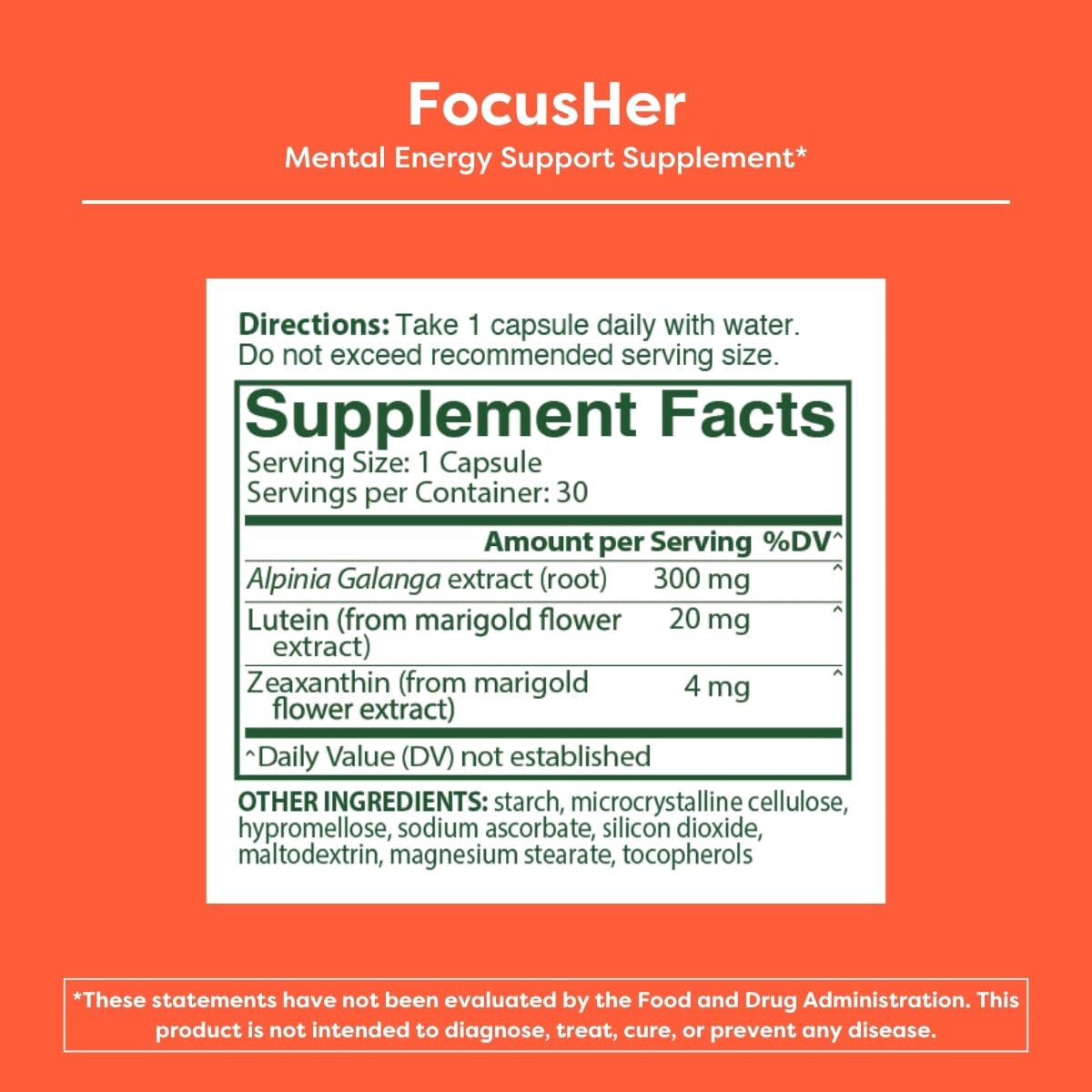 MENOLABS® FocusHer™ Mental Energy Support Supplement – Caffeine-Free Focus, Concentration & Memory – enXtra® & Lutemax 2020® – Menopause, Brain & Eye Health – 30 Capsules, 30-Day Supply - dailyvitalstore